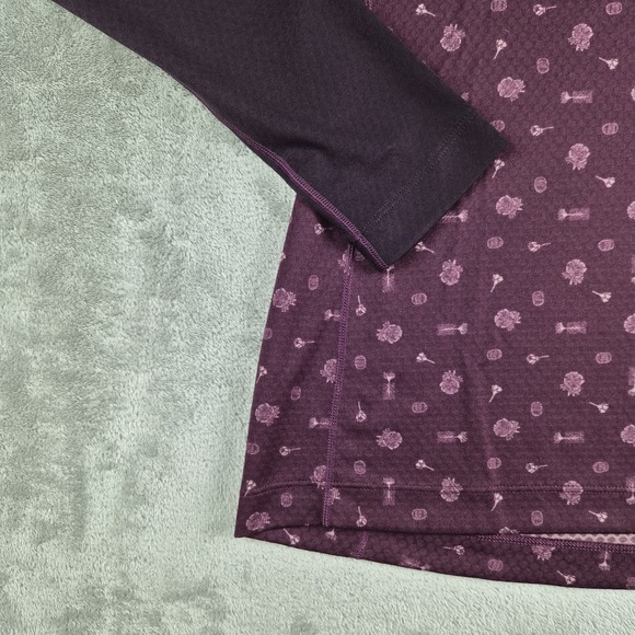 Patagonia Top Womens Small Burgundy Patterned Capalene Midweight Base Layer - Picture 9 of 13